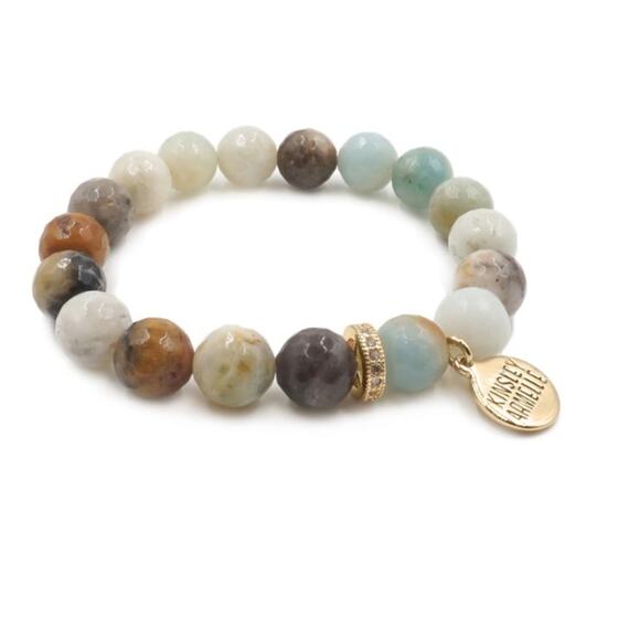 RETAIL $45 Kinsley Armelle Eternity Collection Solar Bracelet*Amazonite Stone - Picture 1 of 1
